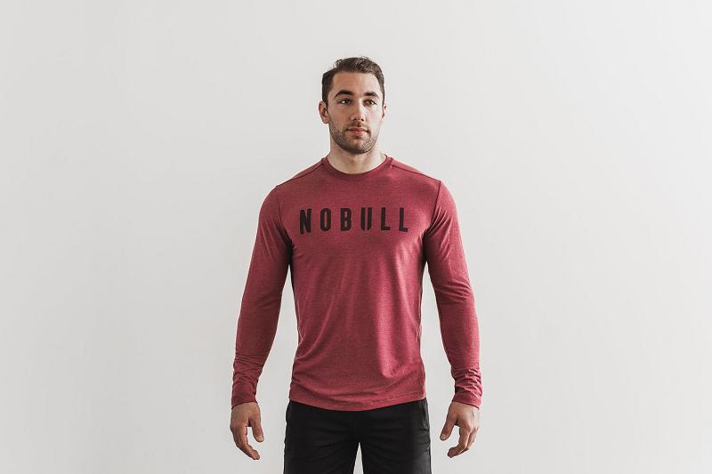 Red Nobull Tee Men\'s Long Sleeve | CA Q1583M